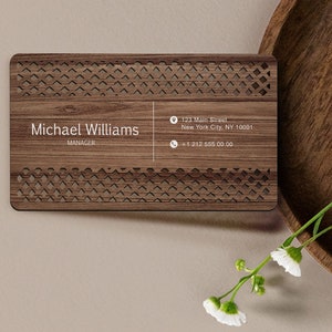 Personalized Wood Laser Cut Business Card, Custom Wooden Business Card, Personal Card, Busineess Card with Logo, Laser Cut Wood Card, company, Customer, business with logo, logo card, laser cut wood, laser cut card, gift for boss, gift for him