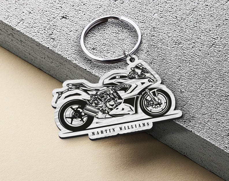 Personalized Motorcyclist Keychain, Motorcycle Keyring, Best Gift for ...