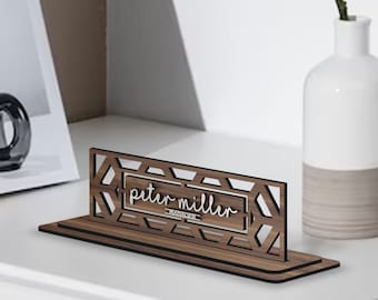 Personalized Handmade 3D Wooden Name Plate, Custom Laser Cut Table Name Plate, Decorative Name Plates, Office Decor, Anniversary Gift
