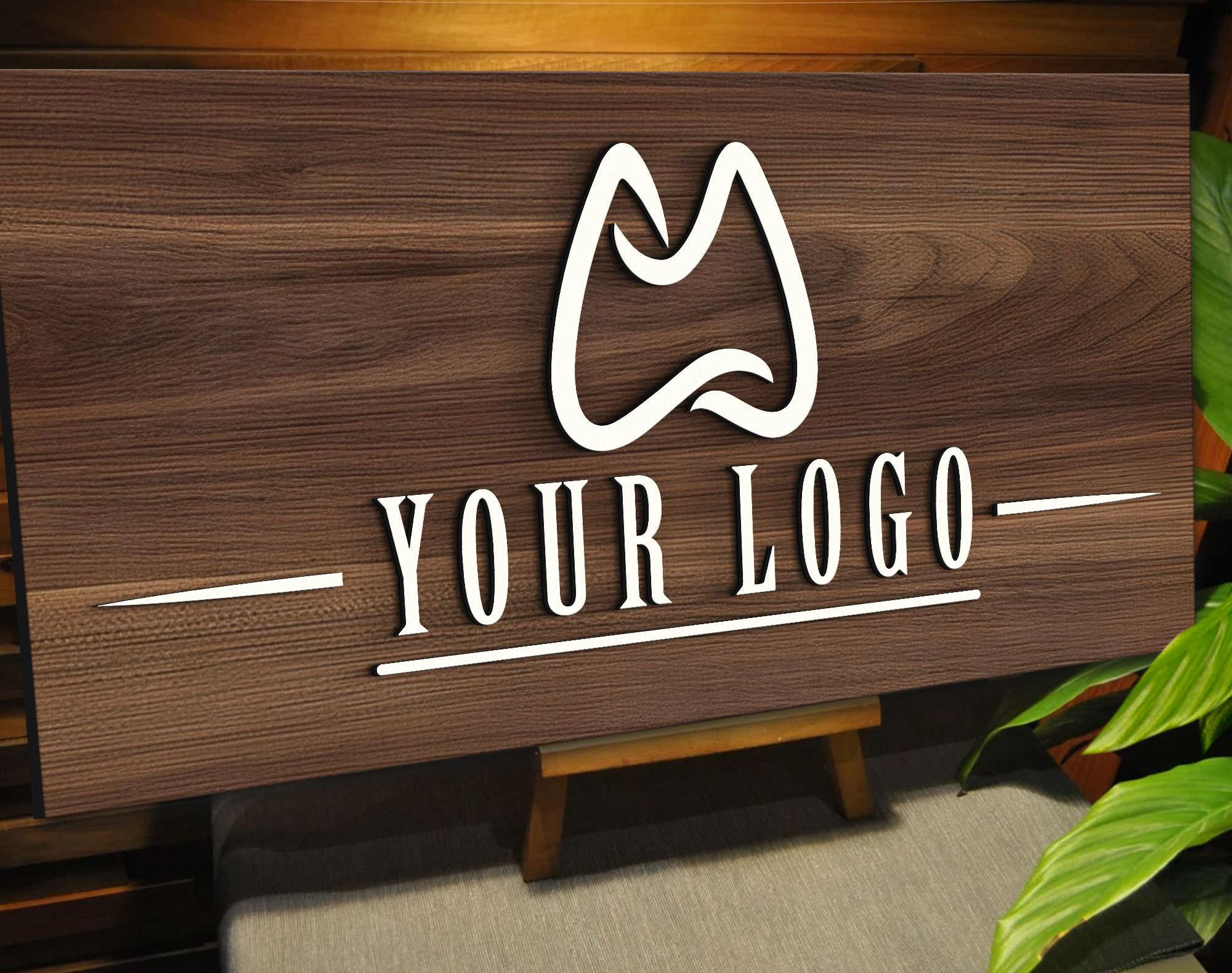 Sign Style Logo Personalized Wooden Logo Sign, Wooden Sign, Custom Wood Company Sign ...