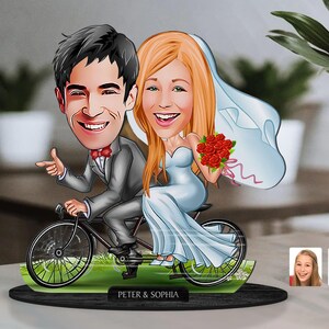 Personalisierte 3D-Holz Hochzeit Figur Schmuckstück, benutzerdefinierte gerade verheiratet Cartoon Portrait, Jubiläumsgeschenk, Weihnachtsgeschenk