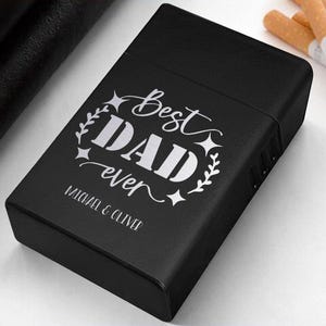 Portasigarette personalizzato con incisione laser, regalo per fumatori, scatola per sigarette personalizzata, portasigarette in metallo, regalo per papà