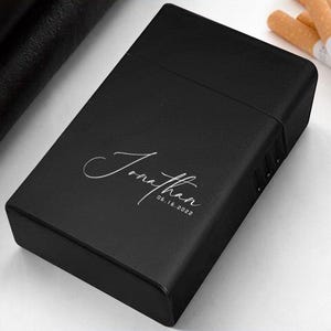 Personalisierte Laser-Gravur-Zigarettenspitze, Zigarettenetui Geschenk für Raucher, benutzerdefinierte Laser-Gravur, Metall-Zigarettenetui, Geschenk für ihn