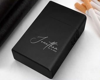 Personalisierte Laser-Gravur-Zigarettenspitze, Zigarettenetui Geschenk für Raucher, benutzerdefinierte Laser-Gravur, Metall-Zigarettenetui, Geschenk für ihn