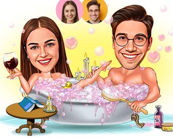 Custom Cartoon Drawing, Cartoon Couple, Custom Portrait, Cartoon Portrait, Family Portrait, Anniversary Gift, Cartoon Drawing from Photo