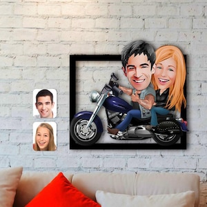 Personalisierte Cartoon Benutzerdefinierte 3D-Malerei, Motorrad 3D-Malerei, Radfahrer 3D-Malerei, Sport, Fahrrad-Liebhaber-Geschenk, personalisierte 3D-Malerei