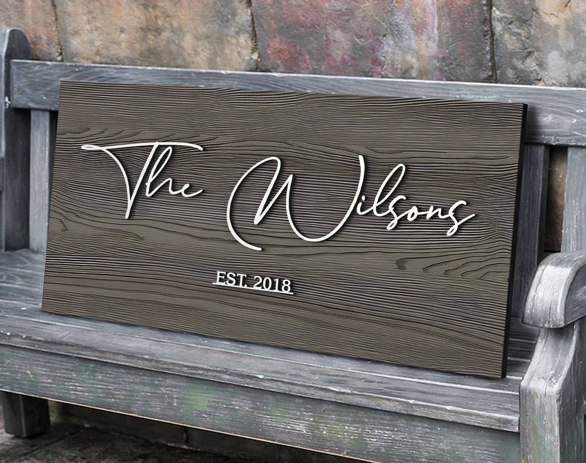 Custom Wood Sign, Personalized Family Name Sign, Wooden Last Name Sign ...