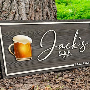 Placa de bar de madeira personalizada, placa de madeira personalizada, placa de madeira personalizada, caverna do homem, pub, decoração de bar, decoração de bar em casa, bar no porão, decoração de parede