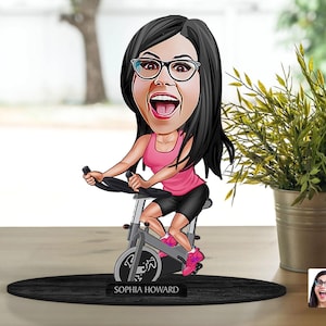 Personalisierte 3D Cartooned Fitness Trainer Figur Schmuckstück, Benutzerdefinierte Cartoon Portrait, Geburtstagsgeschenk, Weihnachtsgeschenk, Geschenk für Sie