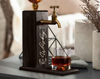 Personalized Embossed Name Wooden Whiskey Dispenser, Wood Dispenser, Liquor Dispenser, Whiskey Fountain, Beverage Dispenser, Drink Dispenser