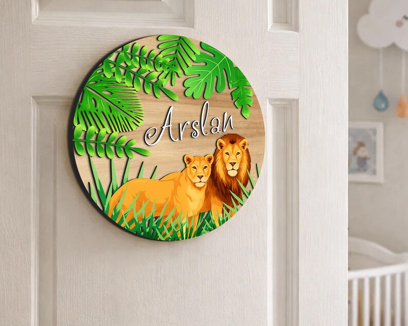 Personalized Kids Name Sign – Custom Wooden Nursery Wall Decor – Baby ...