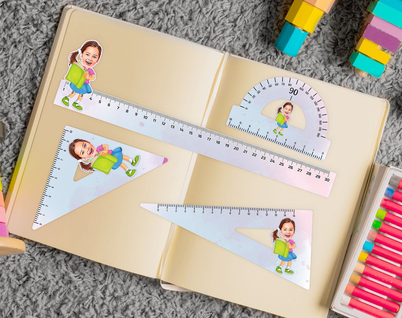 Personalized 4 Pcs Plexi School Ruler Set With Student - Etsy