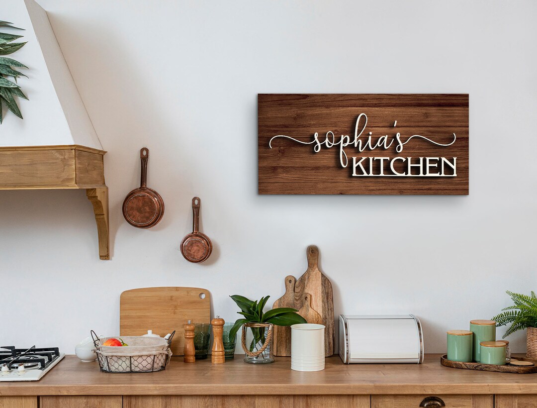 Personalized Kitchen Sign Wooden Sign Gift Custom Wood Sign Etsy