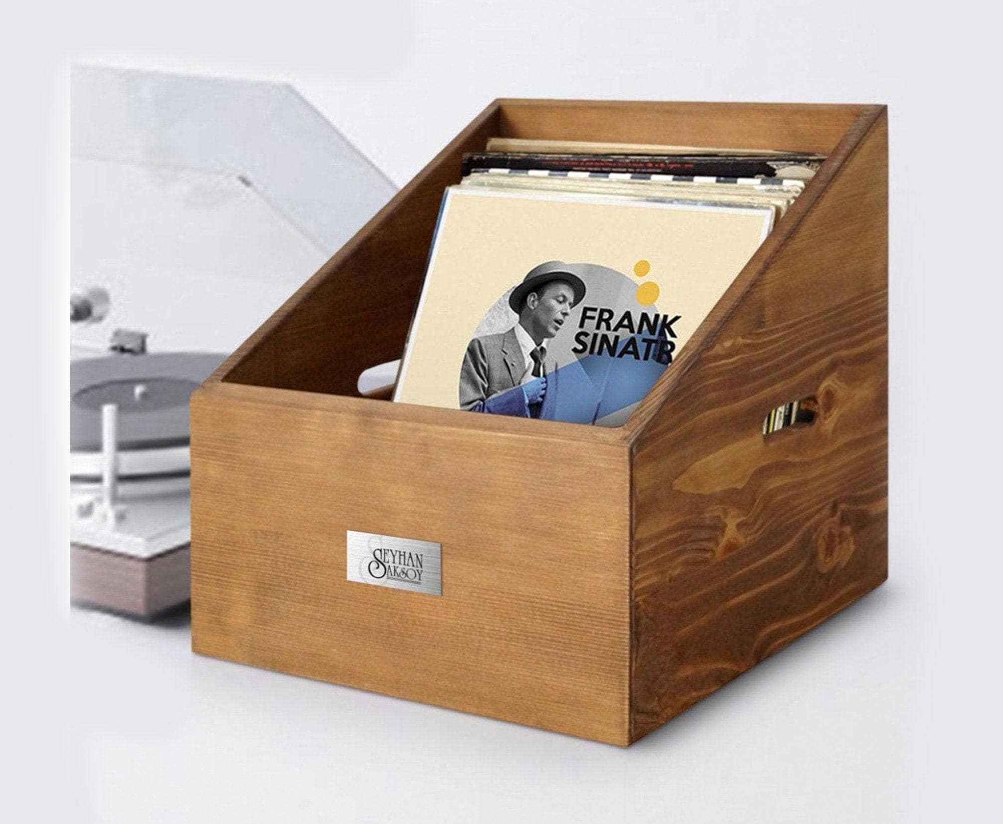 Custom Reclaimed Wood Record Storage Box ,Rustic Vinyl Record Crate , LP Collector Storage ,Record Display and Organization , Man Cave Deco