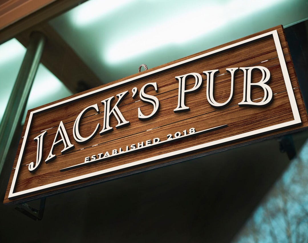 Personalized Bar Sign Wooden Sign Gift Custom Wood Sign Personalized ...