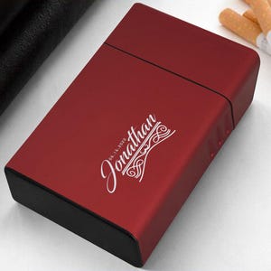 Portasigarette personalizzato con incisione laser, regalo per fumatori, scatola per sigarette personalizzata, portasigarette in metallo, regalo per lui