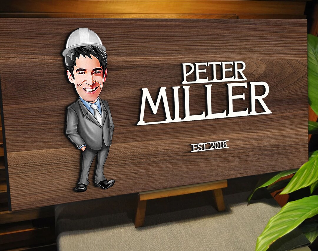 Personalized 3D Wooden Named Cartooned Engineer Sign Custom - Etsy ...