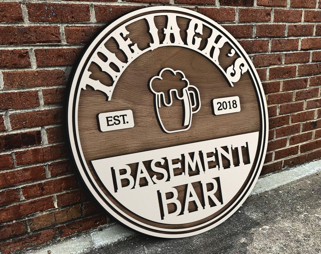 Personalized Bar Sign, Round Wooden Sign, Custom Wood Sign, Home Bar ...