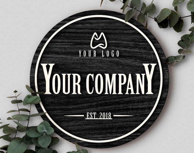 Personalized Wooden Logo Sign, Wooden Round Sign, Custom Wood Office Sign, Business Commerical Signage, Shop Logo Sign, Laser Cut Logo Sign image 5
