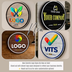 Personalized Wooden Logo Sign, Wooden Round Sign, Custom Wood Office Sign, Business Commerical Signage, Shop Logo Sign, Laser Cut Logo Sign image 2
