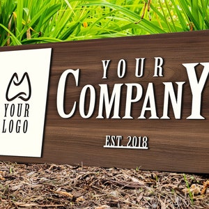 Personalized Wooden Logo Sign, Wooden Sign,  Custom Wood Company Sign, Business Commerical Signage, Shop Logo Sign, Laser Cut Logo Sign