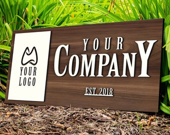 Personalized Wooden Logo Sign, Wooden Sign,  Custom Wood Company Sign, Business Commerical Signage, Shop Logo Sign, Laser Cut Logo Sign