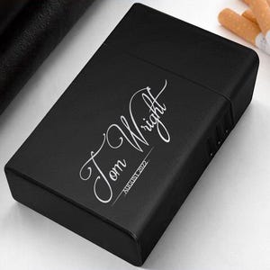 Portasigarette personalizzato con incisione laser, regalo per fumatori, scatola per sigarette personalizzata, portasigarette in metallo, regalo per lui