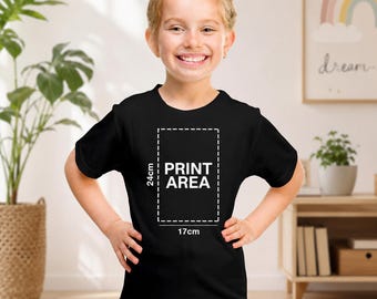 10 Pack Kids Promotional T-Shirts | Black White Red | Blank Unisex Youth Tee for Events, School, Printing & Crafts