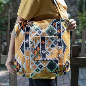 Kilim Design Einkaufstasche Teppich Stil Frauen Umhängetasche Türkisch Teppich Tapisserie Strand Vintage Anatolische Art Nützliche Große Innentasche Bunte8
