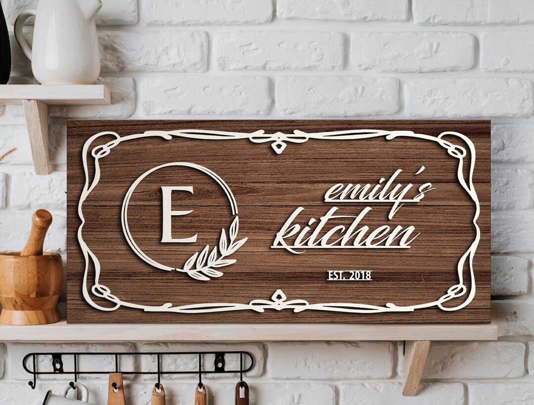 Personalized Name Wood Kitchen Sign Gift, Custom Wood Sign, Home Decor