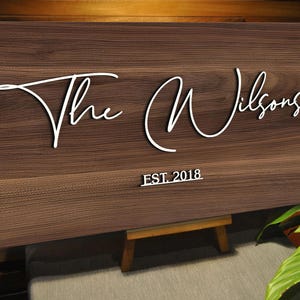 Custom Wood Sign, Personalized Family Name Sign, Wooden Last Name Sign, Wedding Gift, Home Wall Decor, Anniversary Gift, Housewarming Gift