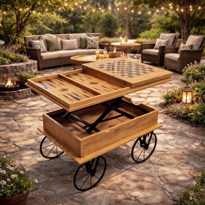 Smart multifunktionellt schack- och backgammonsoffbord bild 6