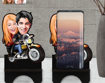 Personalized Wooden Cell Phone Holder Stand Accessory for Cell Phones, Unique Smartphone Holder, Phone Mount and Stand, Charming and Fun