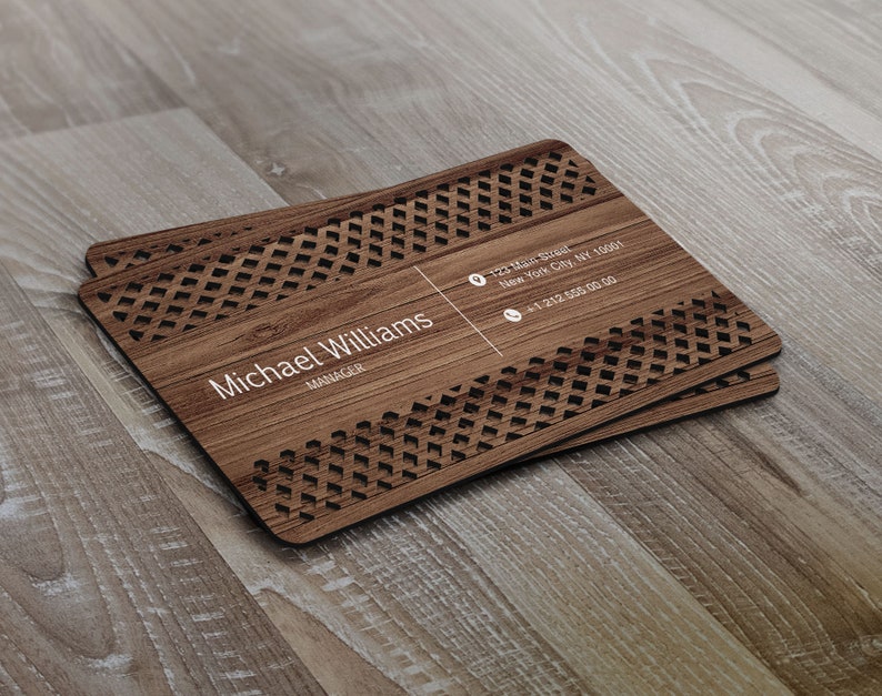 Personalized Wood Laser Cut Business Card, Custom Wooden Business Card, Personal Card, Busineess Card with Logo, Laser Cut Wood Card, company, Customer, business with logo, logo card, laser cut wood, laser cut card, gift for boss, gift for him