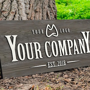 Personalized Wooden Logo Sign, Wooden Sign,  Custom Wood Company Sign, Business Commerical Signage, Shop Logo Sign, Laser Cut Logo Sign