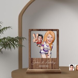Personalisierte Holz handgemachte 3D Cartoon Named Liebhaber Paar Platte Schmuckstück, Benutzerdefinierte Cartoon Portrait, Valentinstag Geschenk, Wohnkultur, Holz Kunst