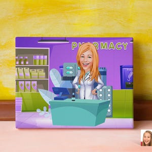 Personalized Pharmacist, Pharmacy Caricature Drawing, Cartoon from Photo, Custom Portrait Drawing, Digital Art, Bobblehead Drawing, Fun Gift