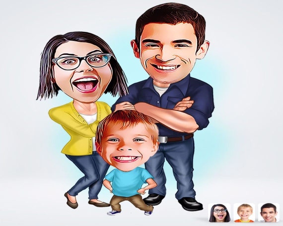 Personalized Family Caricature Drawing / Family Cartoon - Etsy Personalized Family Caricature Drawing / Family Cartoon - Etsy