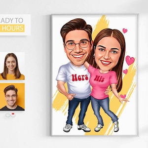 Custom Cartoon Drawing, Cartoon Couple, Custom Portrait, Cartoon Portrait, Family Portrait, Anniversary Gift, Cartoon Drawing from Photo