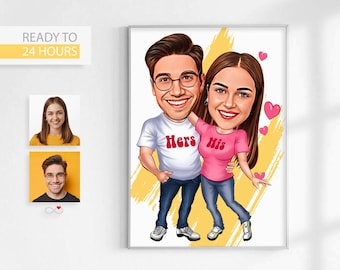 Custom Cartoon Drawing, Cartoon Couple, Custom Portrait, Cartoon Portrait, Family Portrait, Anniversary Gift, Cartoon Drawing from Photo