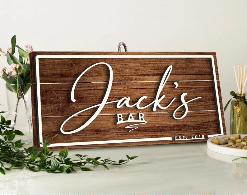 Custom Wooden Bar, Pub and Restaurant Sign, Personalized Man Cave Sign, Home Bar Sign, Pallet Sign, Bar Wall Decor, Welcome Sign, Bar Sign, Family Name Sign, Custom Wood Sign, Personalized Sign, Wall Decor,  wood sign, Name Sign, Bar Wall Hangings