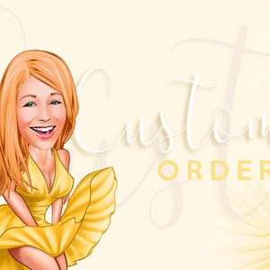 Custom Order - Feature change for digital cartoon drawings