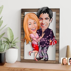 Gepersonaliseerde 3D houten cartoon familie muurkunst, aangepaste liefhebbers cartoon portret, cadeau voor kerst, cadeau voor familie, jubileumcadeau
