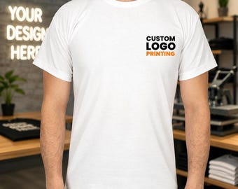 10 Pack Custom Logo Promotional T-Shirts | Personalized Unisex Event Shirts | Bulk Cotton Giveaway Tee | Gray, White, Black
