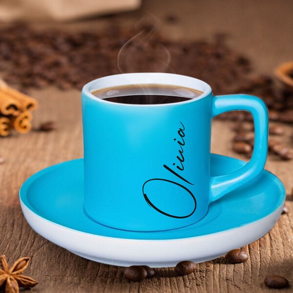 Custom Espresso Cup and Saucer Etsy