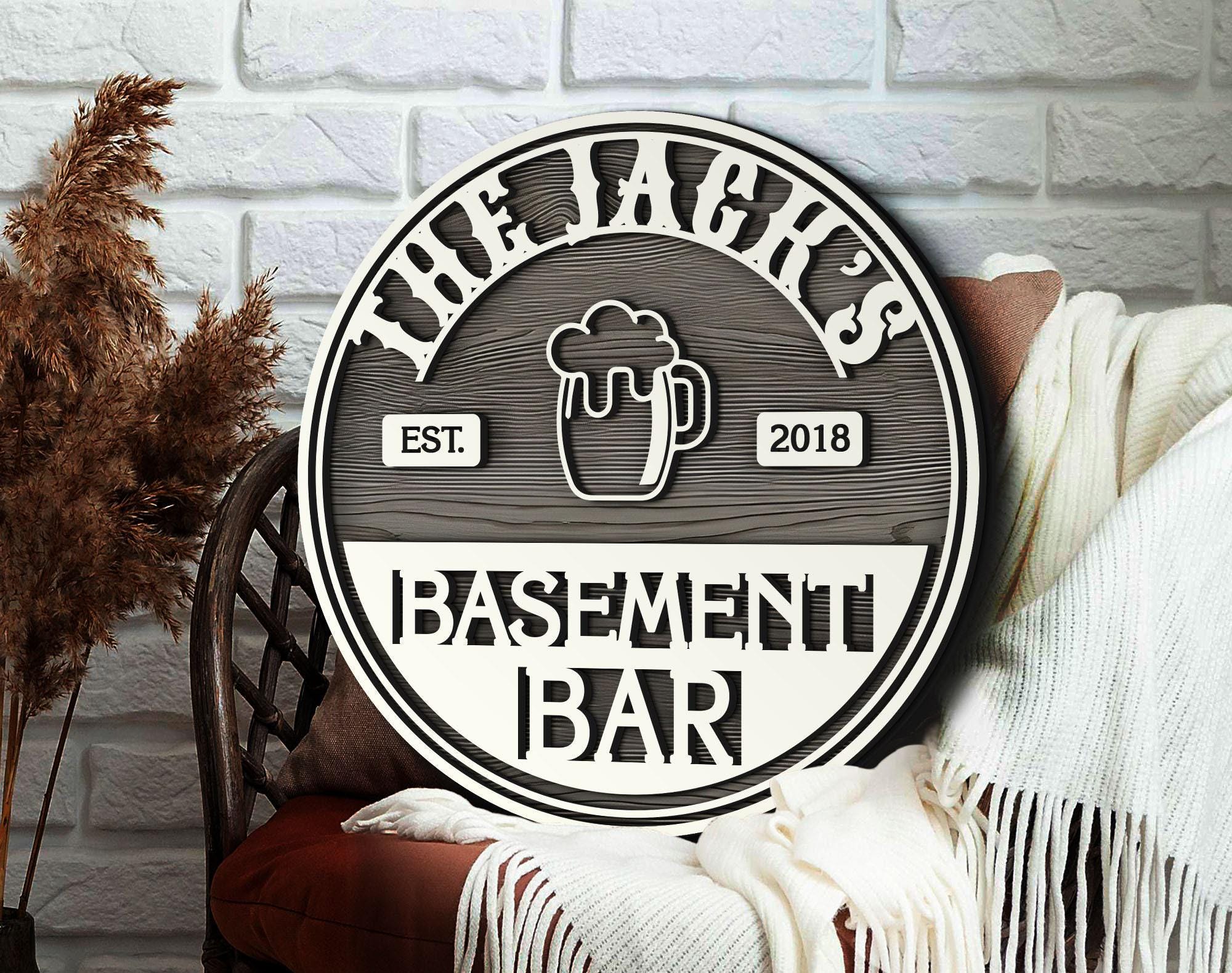 Personalized Bar Sign, Round Wooden Sign, Custom Wood Sign, Home Bar ...