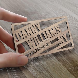 Cartão de visita personalizado em madeira cortado a laser, cartão de visita personalizado em madeira, cartão pessoal, cartão de visita com logotipo, cartão de madeira cortado a laser