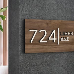 Personalized Wood House Number Sign, Custom Address Number Sign, Porch Address Plaque, Wedding Gift, Address Plaque Sign, Housewarming Gift