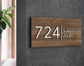 Personalized Wood House Number Sign, Custom Address Number Sign, Porch Address Plaque, Wedding Gift, Address Plaque Sign, Housewarming Gift