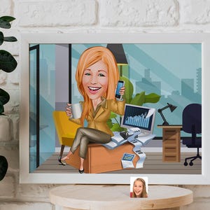 Personalized Accountant Caricature Drawing, Cartoon from Photo, Custom Portrait Drawing, Digital Art, Bobblehead Drawing, Funny Gift